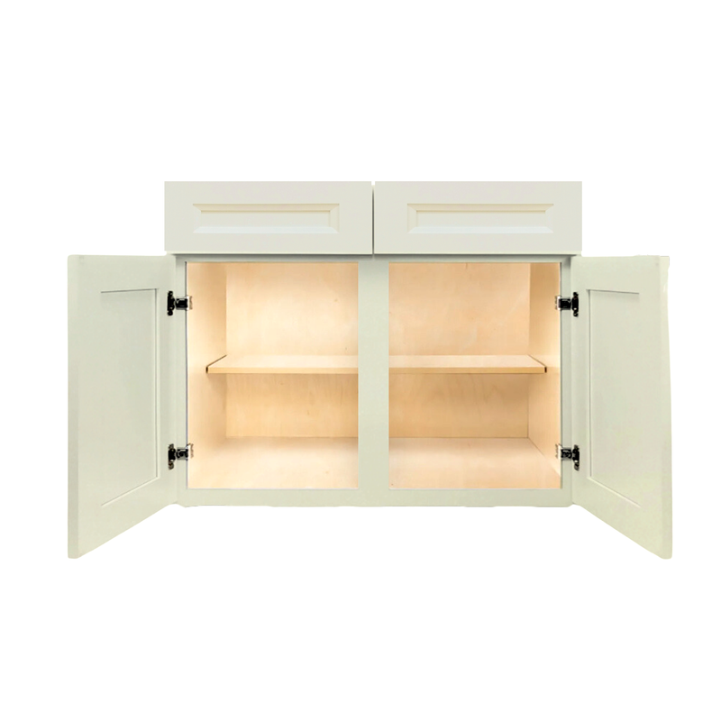 Load image into Gallery viewer, B42 Ready to Ship Cabinets Soft Edge 2 Door Base Cabinet with 2 Drawers and Shelf, 30&quot; W x 34 1/2&quot; H x 24&quot; D inch
