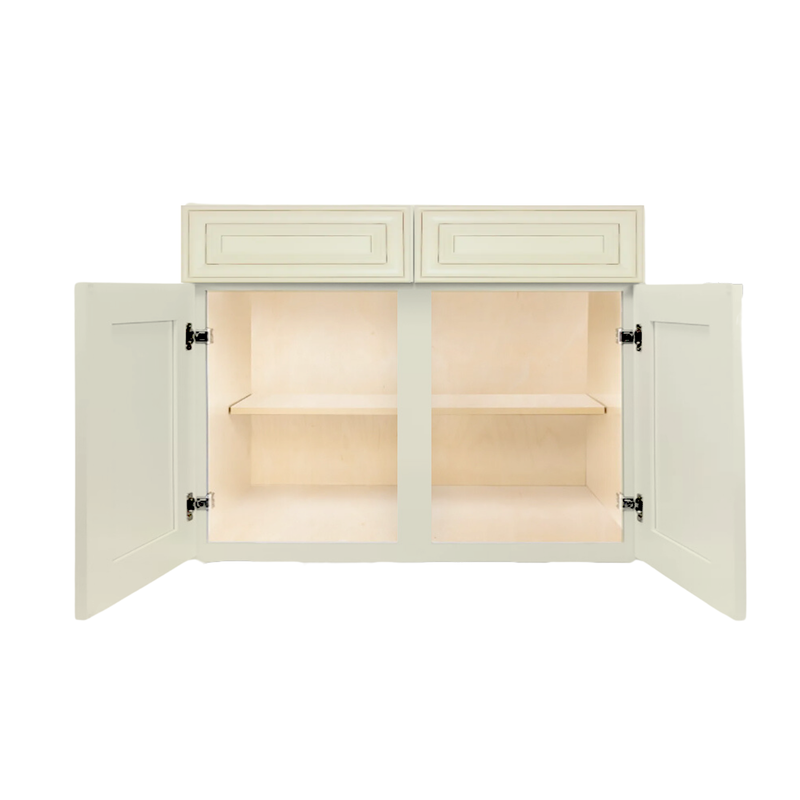 Load image into Gallery viewer, B42 Ready to Ship Cabinets Soft Edge 2 Door Base Cabinet with 2 Drawers and Shelf, 30&quot; W x 34 1/2&quot; H x 24&quot; D inch
