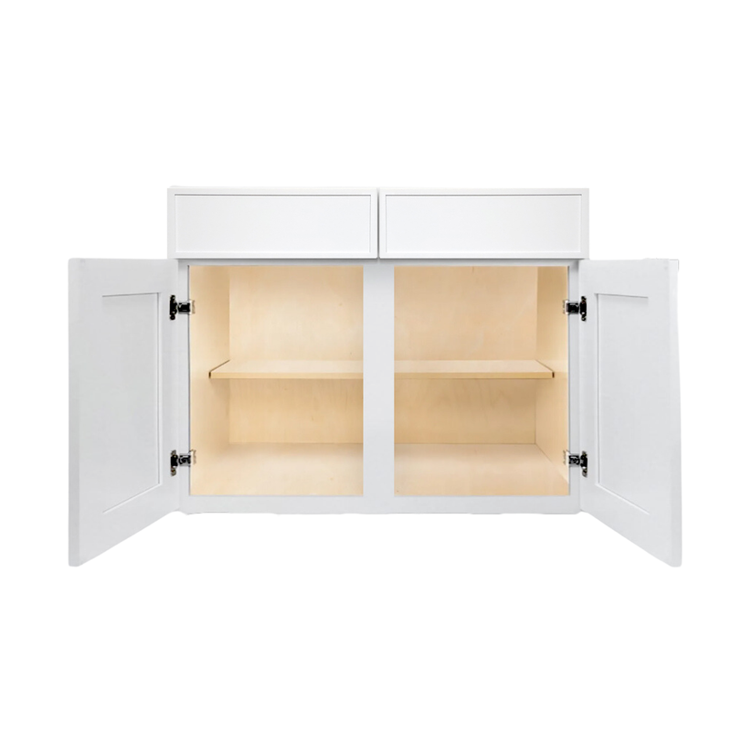 Load image into Gallery viewer, B42 Ready to Ship Cabinets Soft Edge 2 Door Base Cabinet with 2 Drawers and Shelf, 30&quot; W x 34 1/2&quot; H x 24&quot; D inch
