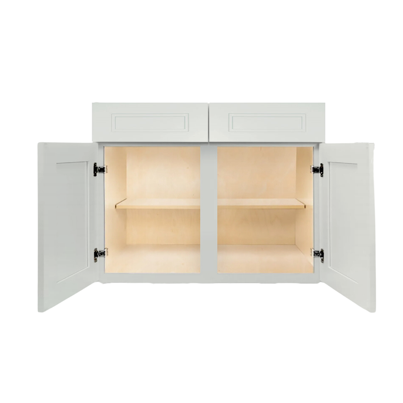 Load image into Gallery viewer, B42 Ready to Ship Cabinets Soft Edge 2 Door Base Cabinet with 2 Drawers and Shelf, 30&quot; W x 34 1/2&quot; H x 24&quot; D inch
