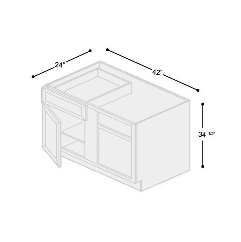 Load image into Gallery viewer, Blind Corner Base Cabinet 1 Door, 1 Drawer 42&quot; W x 34.5&quot; H x 24&quot; D
