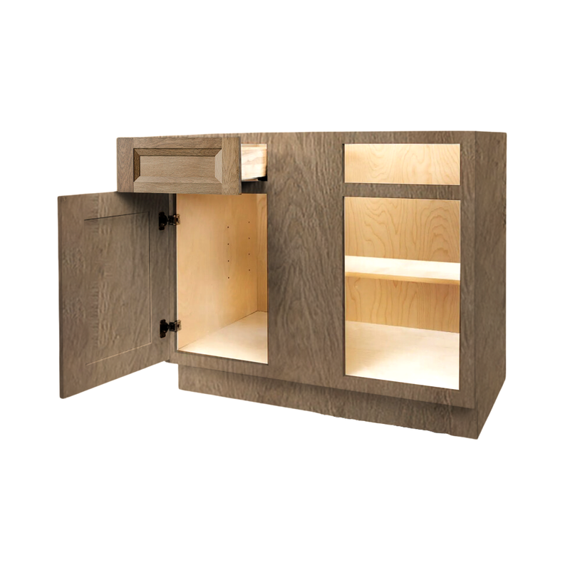 Load image into Gallery viewer, Blind Corner Base Cabinet 1 Door, 1 Drawer 42&quot; W x 34.5&quot; H x 24&quot; D
