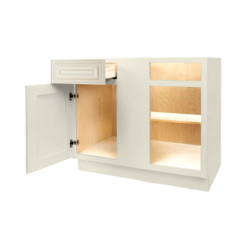 Load image into Gallery viewer, Blind Corner Base Cabinet 1 Door, 1 Drawer 42&quot; W x 34.5&quot; H x 24&quot; D
