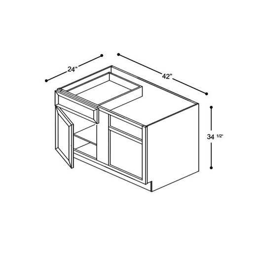 Blind Corner Base Cabinet 1 Door, 1 Drawer 42" W x 34.5" H x 24" D