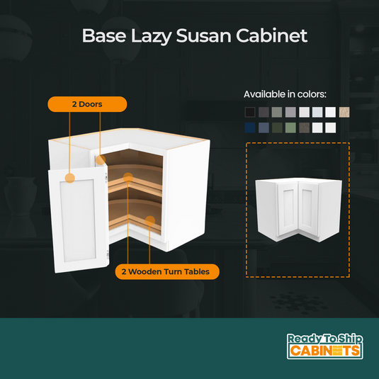 Lazy Susan Base Cabinet 2 Doors, 36" W x 34.5" H x 24" D