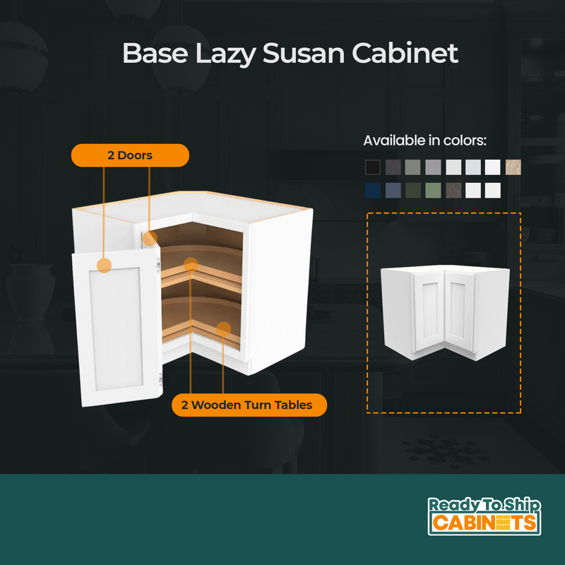 Load image into Gallery viewer, Lazy Susan Base Cabinet 2 Doors, 36&quot; W x 34.5&quot; H x 24&quot; D
