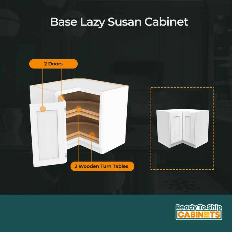 Load image into Gallery viewer, Lazy Susan Base Cabinet 2 Doors, 36&quot; W x 34.5&quot; H x 24&quot; D
