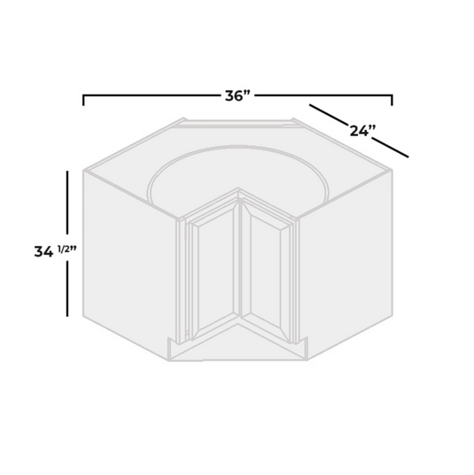 Lazy Susan Base Cabinet 2 Doors, 36" W x 34.5" H x 24" D