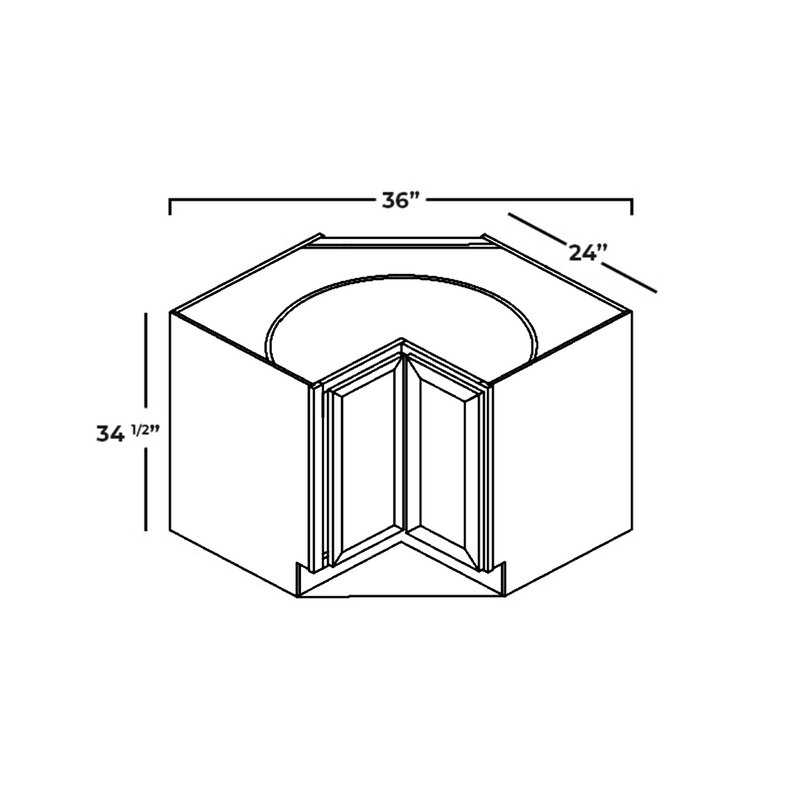 Load image into Gallery viewer, Lazy Susan Base Cabinet 2 Doors, 36&quot; W x 34.5&quot; H x 24&quot; D
