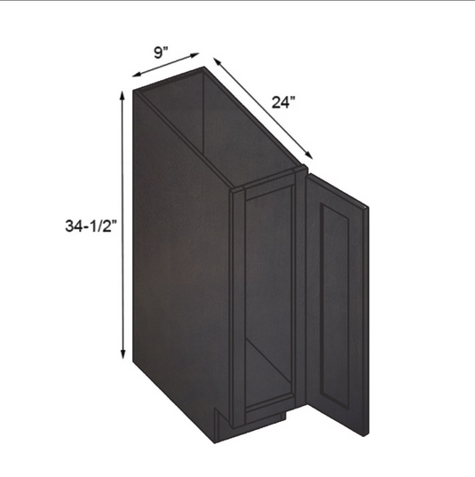 B09 Single Door Kitchen Cabinet with Drawer, 9W x 34.5H x 24D inch