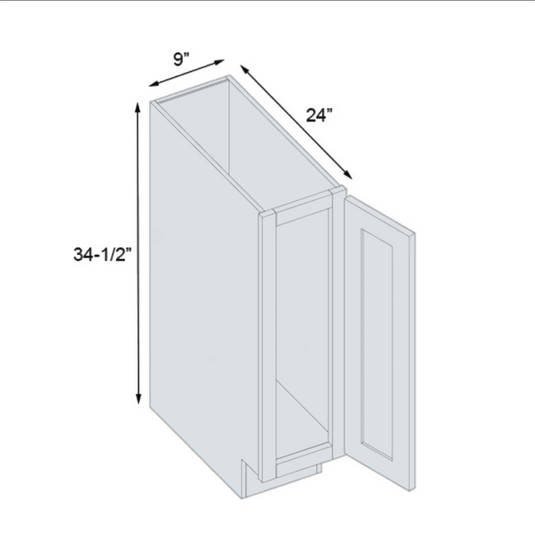 B09 Single Door Kitchen Cabinet with Drawer, 9W x 34.5H x 24D inch