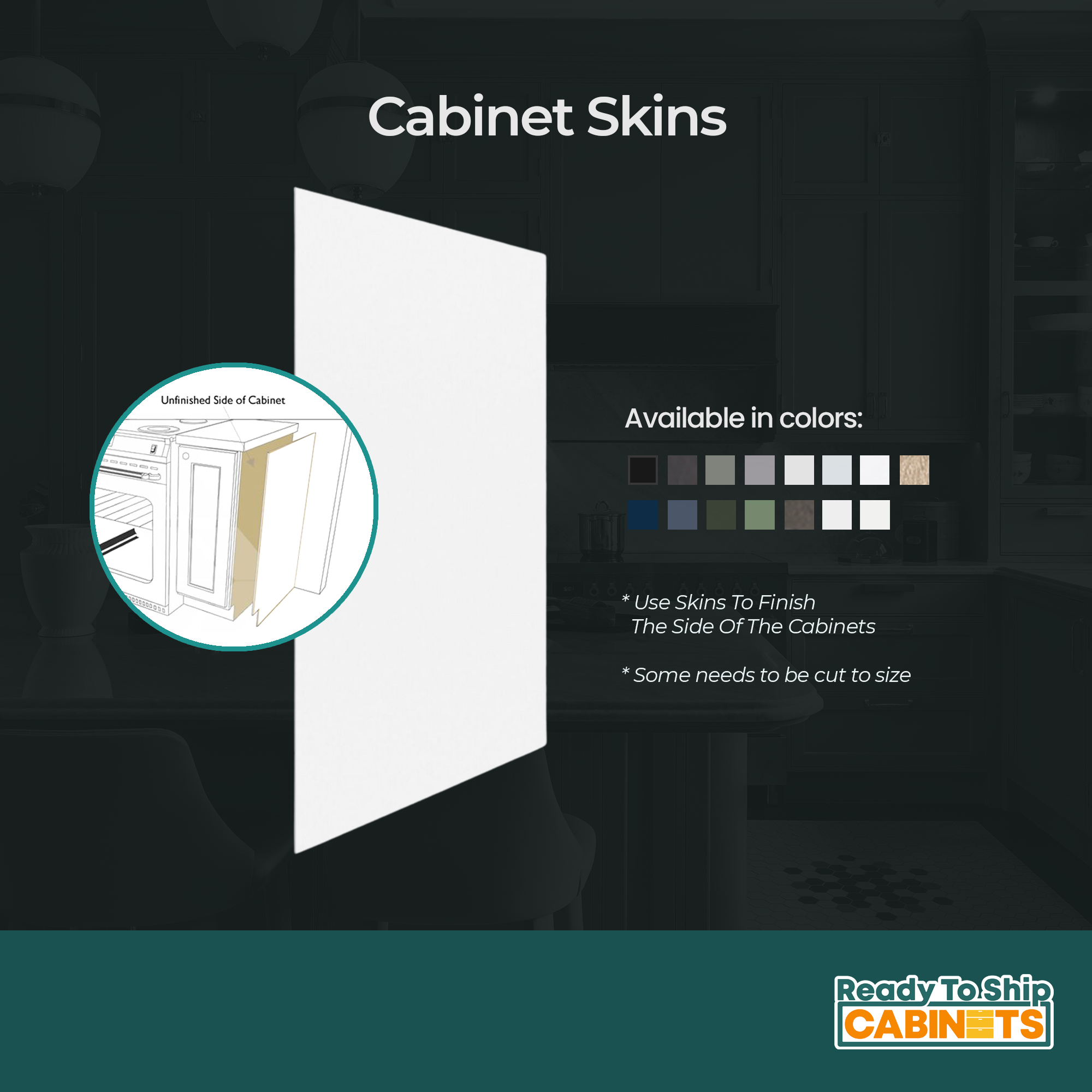 Cabinet Skin Panels Available in Different Colors