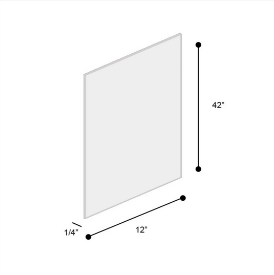 Wall End Cabinet Skin Panels 12"W x 42"H x 0.25"D