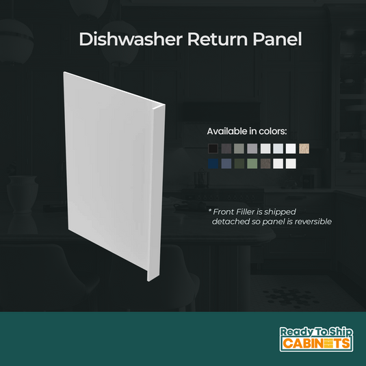 Dishwasher Return Panel, Kitchen Accessory, 24W x 34.49L x 0.75H inch
