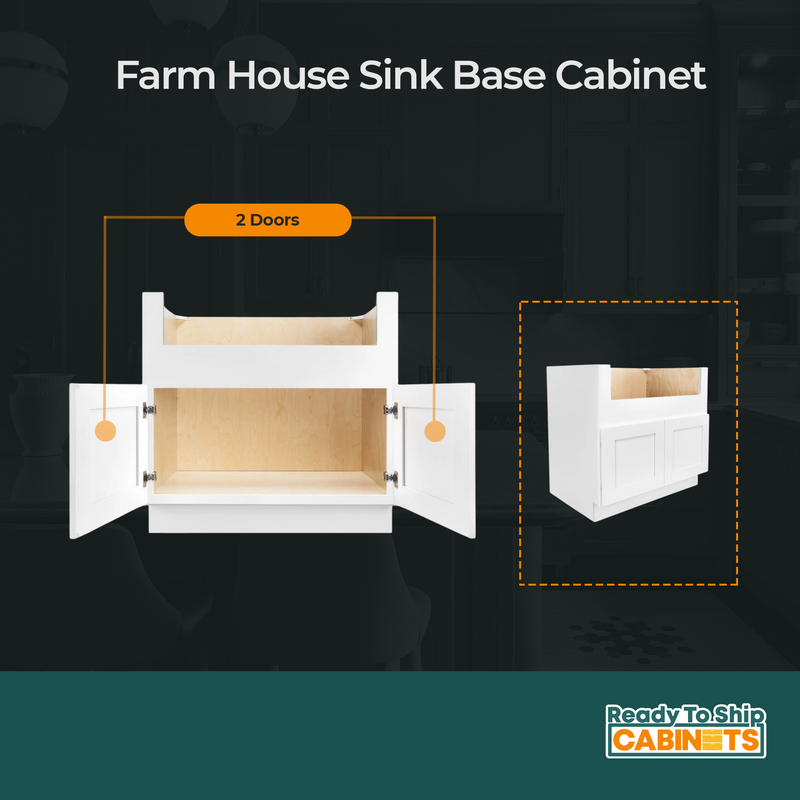 Load image into Gallery viewer, FSM36 Double Door Farmhouse Sink Base Cabinet, 36W x 34.5H x 24D inch
