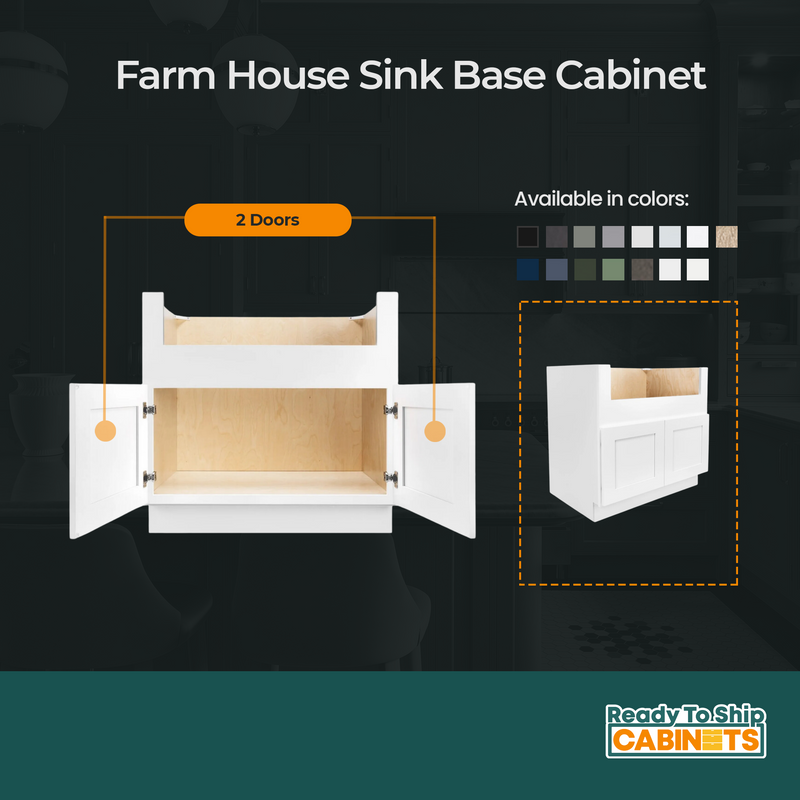 Load image into Gallery viewer, FSM36 Double Door Farmhouse Sink Base Cabinet, 36W x 34.5H x 24D inch
