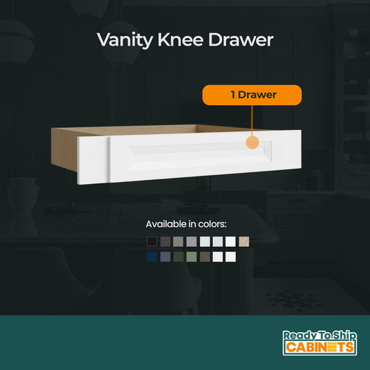 KD36 Vanity Knee Drawer, 36W x 7.5H x 21D inch