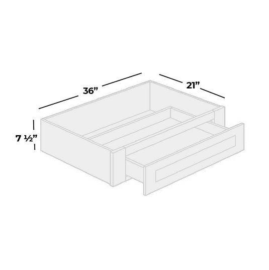 KD36 Vanity Knee Drawer, 36W x 7.5H x 21D inch