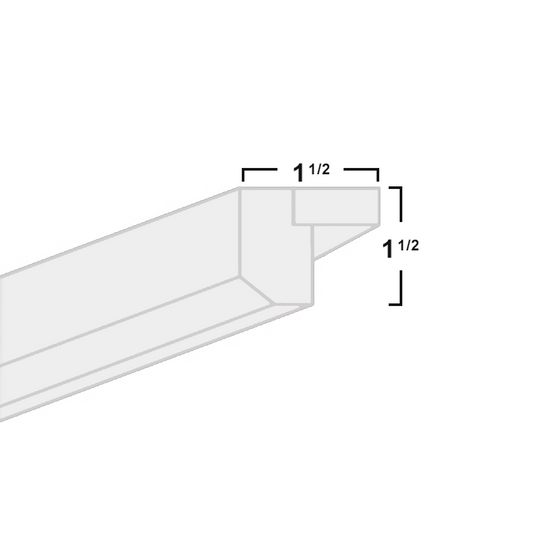 LM8 Light Rail Molding,  96" Long Cabinet Trim, 96.02L x 1.5W x 0.75H inch