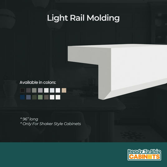 LM8 Light Rail Molding,  96" Long Cabinet Trim, 96.02L x 1.5W x 0.75H inch