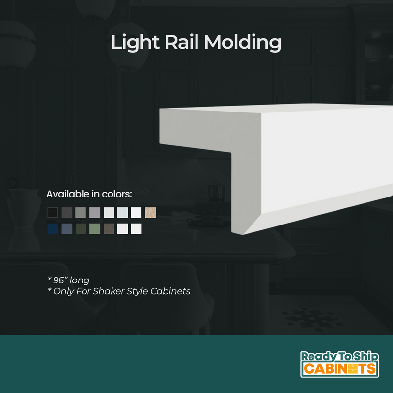 Load image into Gallery viewer, Light Rail Molding For Shaker Style Cabinets 96&quot; Long

