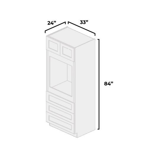 Oven Cabinet 2 Doors 1 Shelf, 1 Drawer 33" W x 84" H x 24" D