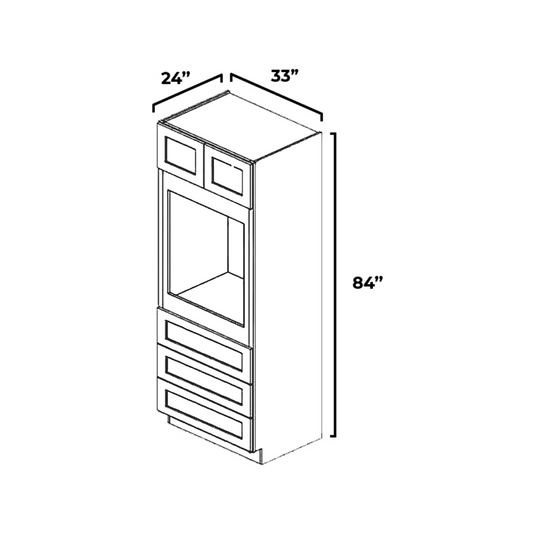 Oven Cabinet 2 Doors 1 Shelf, 1 Drawer 33" W x 84" H x 24" D