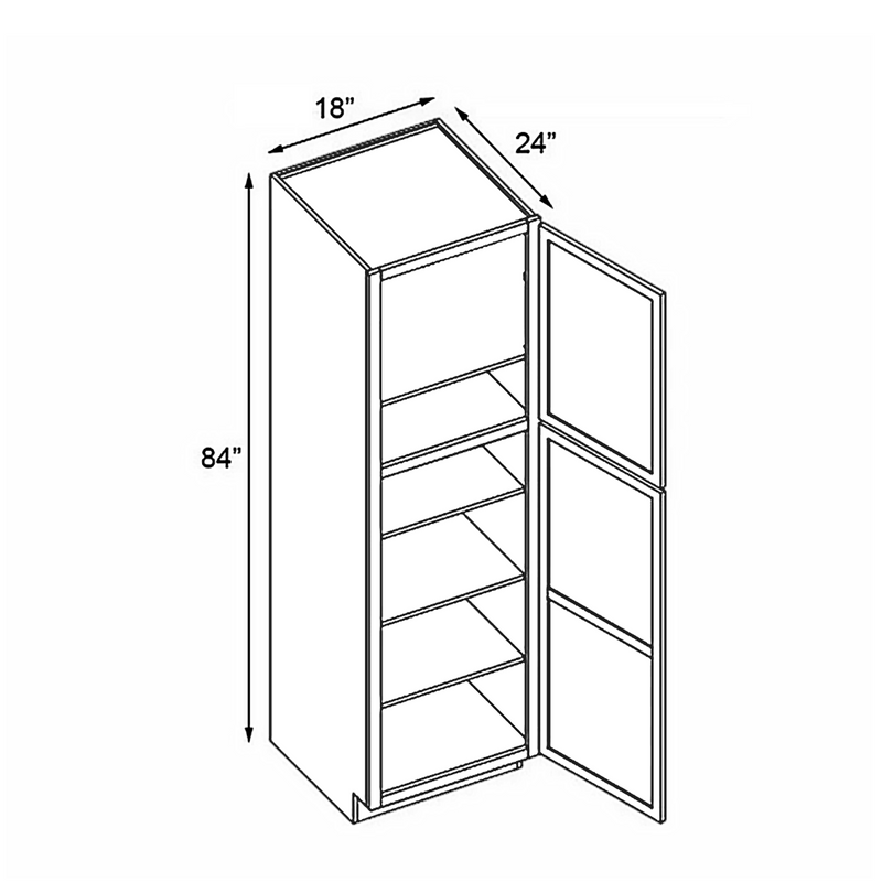 Load image into Gallery viewer, 1 Door Pantry Cabinet, 18W x 84H x 24D inch
