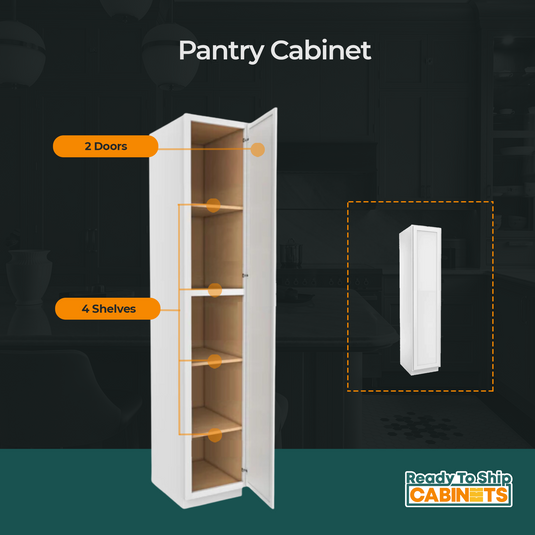 1 Door Pantry Cabinet, 18W x 90H x 24D inch