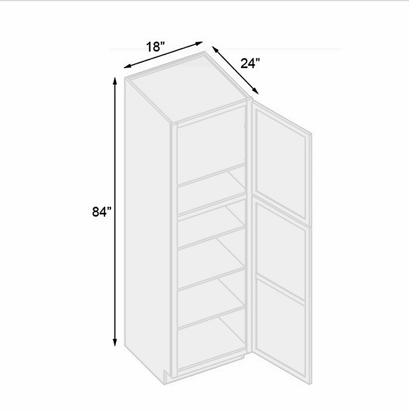 Load image into Gallery viewer, 1 Door Pantry Cabinet, 18W x 84H x 24D inch
