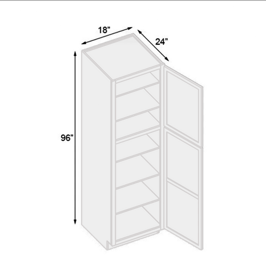 1 Door Pantry Cabinet, 18W x 96H x 24D inch