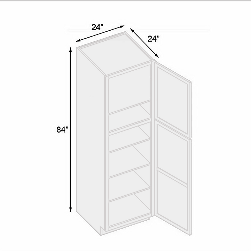 Load image into Gallery viewer, Pantry Cabinet 1 Door 4 Shelves 24&quot; W x 84&quot; H x 24&quot; D
