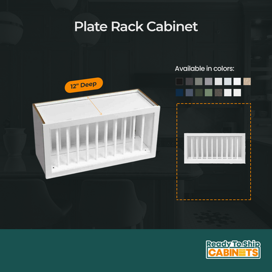 Plate Rack Cabinet 12" Deep, 36" W x 18" H x 12" D