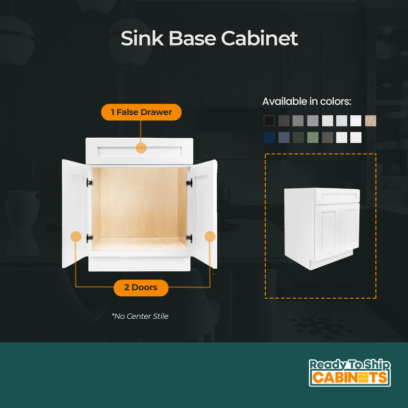 Load image into Gallery viewer, SB30 Double Door Bathroom Vanity Sink Cabinet, 30W x 34.5H x 24D inch
