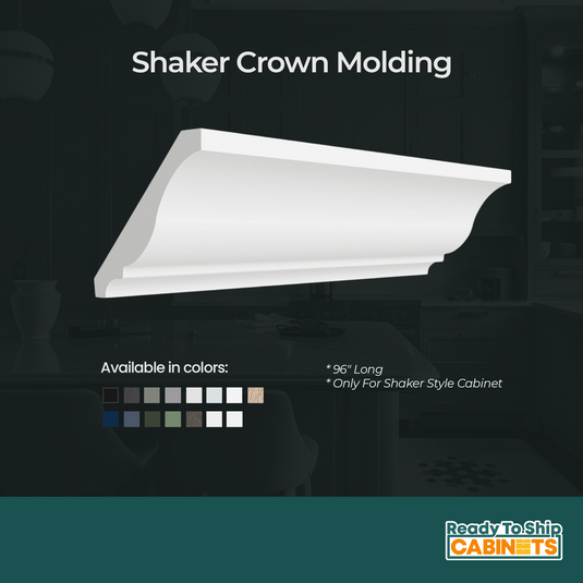 SCM3.625 Shaker Crown Molding for Shaker Style Cabinets, 96.02L X 5.2W X 0.75H inch