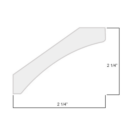 SCM2.25 Shaker Crown Molding for Shaker Style Cabinets, 96.02L X 3.23W X 0.75H inch