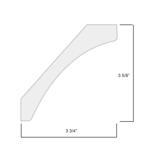 SCM3.625 Shaker Crown Molding for Shaker Style Cabinets, 96.02L X 5.2W X 0.75H inch