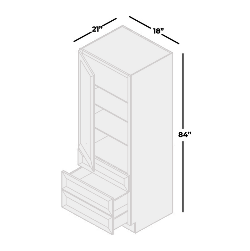 Load image into Gallery viewer, SVA188421 Three Drawer Vanity Linen Cabinet, 18W x 84H x 21D inch
