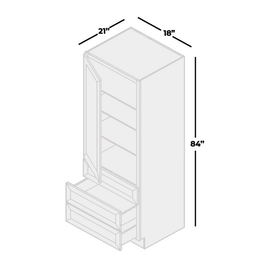 SVA188421 Three Drawer Vanity Linen Cabinet, 18W x 84H x 21D inch