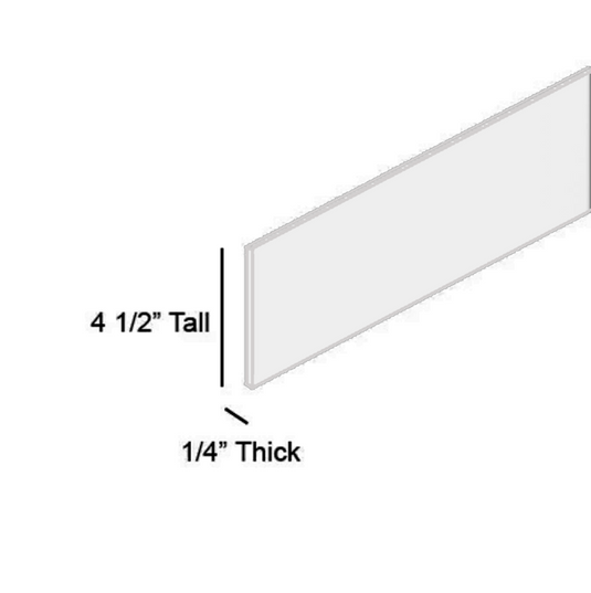 Toe Kick - 4 1/2" Tall x 1/4" Thick - Aesthetic Kitchen and Bathroom Decor