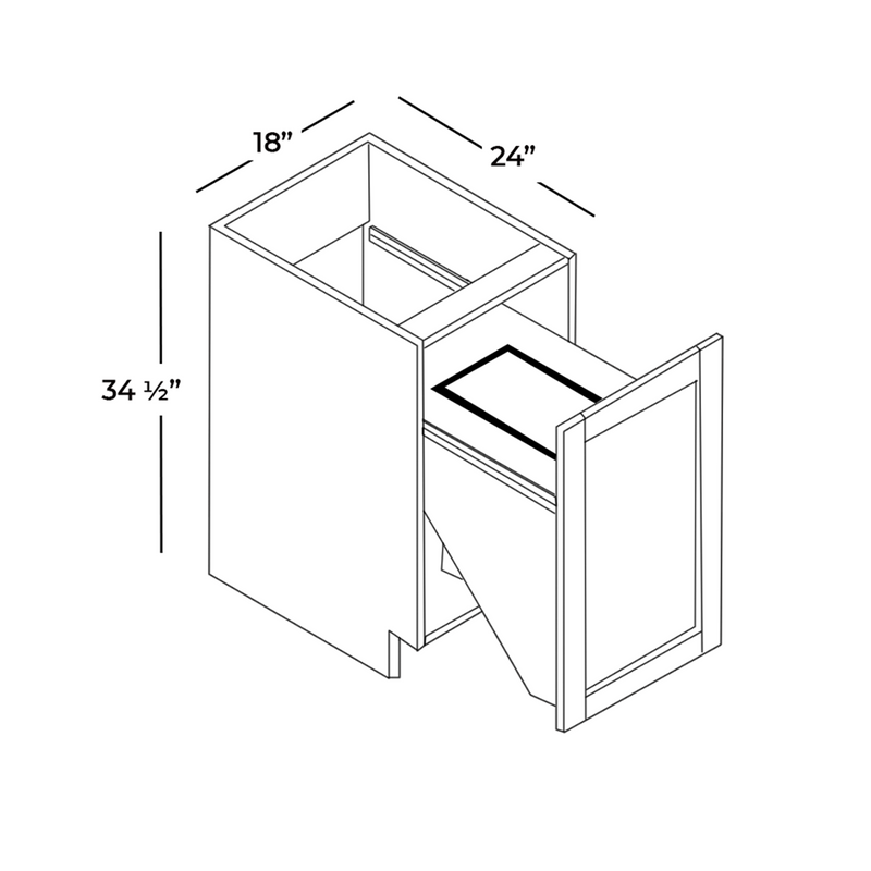 Load image into Gallery viewer, B18-TRASH-SC Base Waste Basket Cabinet, 18W x 34.5H x 24D inch
