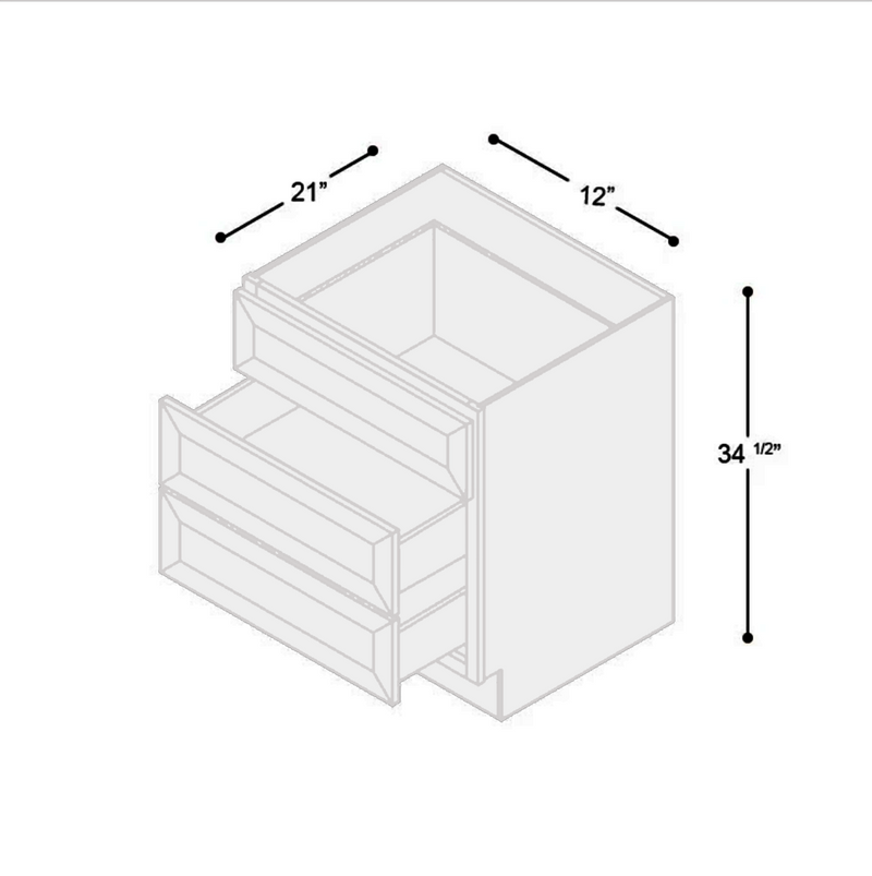 Load image into Gallery viewer, VDB12 Soft Edge Three Drawer Vanity Cabinet, 12W x 34.5H x 21D inch
