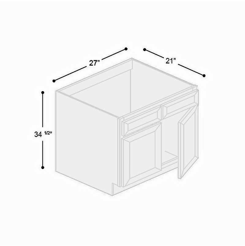 Load image into Gallery viewer, Vanity Sink Base, 2 Doors, 27&quot; W x 34 1/2&quot; H x 21&quot; D
