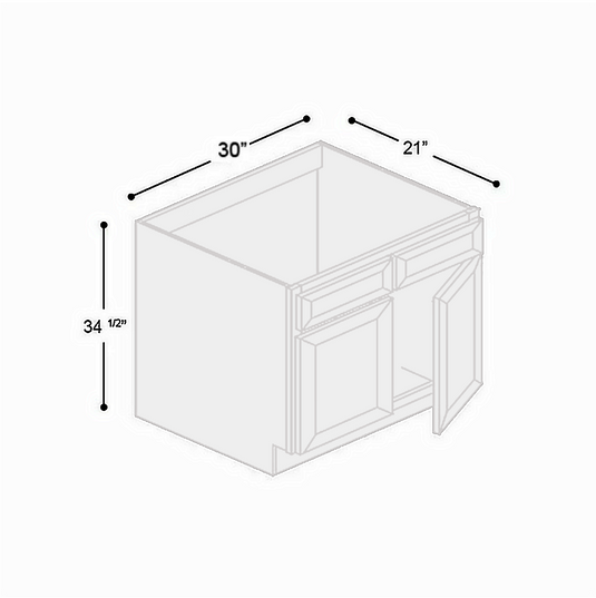 Vanity Sink Base 2 Doors, 1 False Drawer 30" W x 34.5" H x 21" D