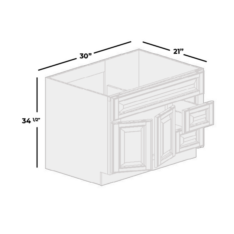 Load image into Gallery viewer, Two Deep Drawers Vanity Cabinet, 36W x 34.5H x 21D inch
