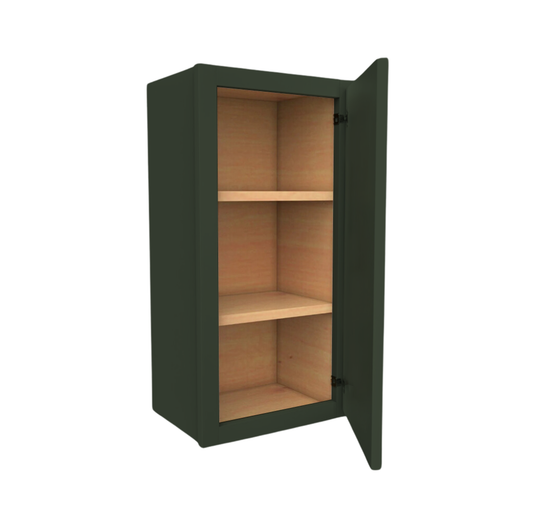 Wall Cabinet 1 Door, 2 Shelves 18" W x 30" H x 12" D