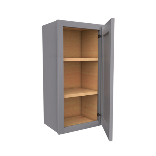 Wall Cabinet 1 Door, 2 Shelves 18" W x 30" H x 12" D