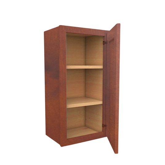 Wall Cabinet 1 Door, 2 Shelves 15" W x 36" H x 12" D