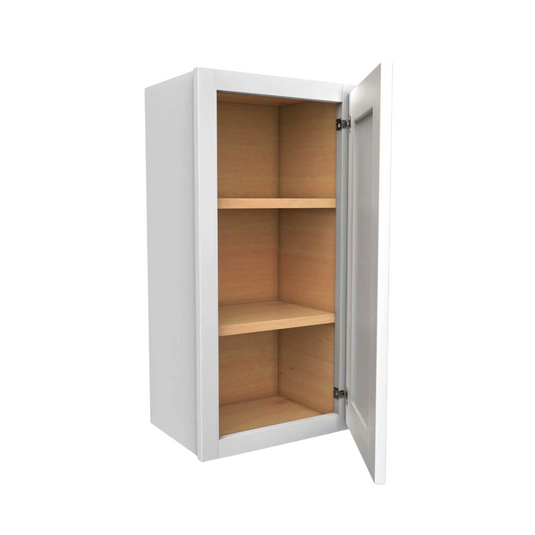 Wall Cabinet 1 Door, 2 Shelves 18" W x 30" H x 12" D