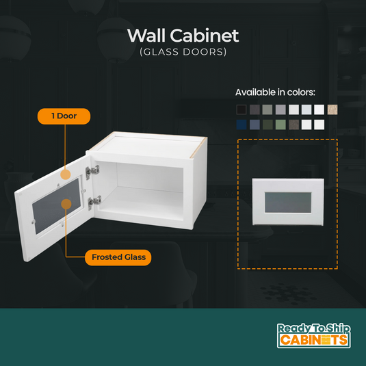 Wall Cabinet 1 Door Frosted Glass 21" W x 15" H x 12" D